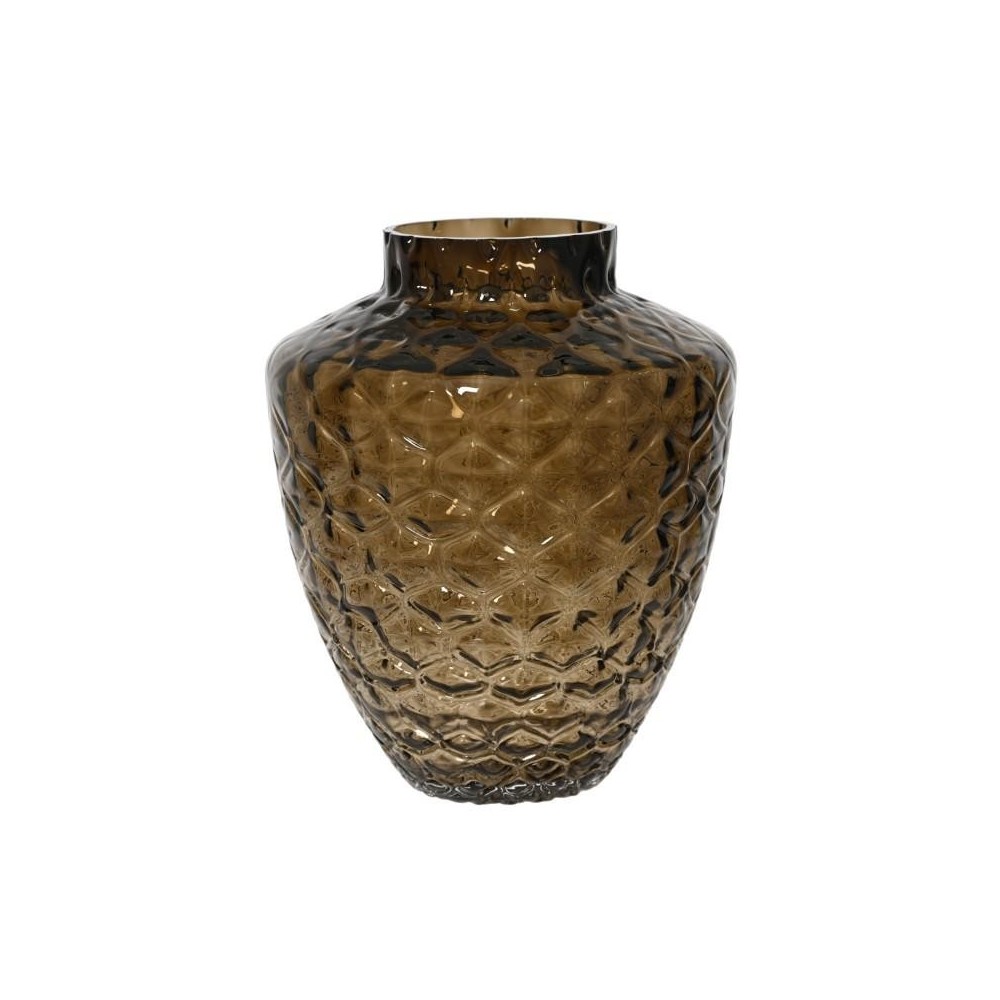 VASO VETRO TRAMA NIDO D'APE BROWN H.30